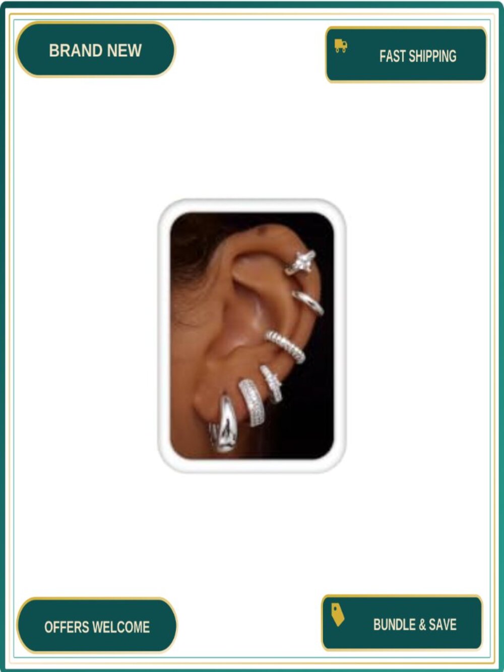 14K Gold Plated Chunky Hoop Earrings Hypoallergenic Huggie Set for Sensitive